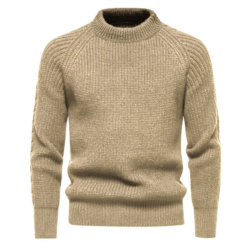 Men's Solid Color Round Neck Sweater | Luxury Home Accessories | Heulog Glow