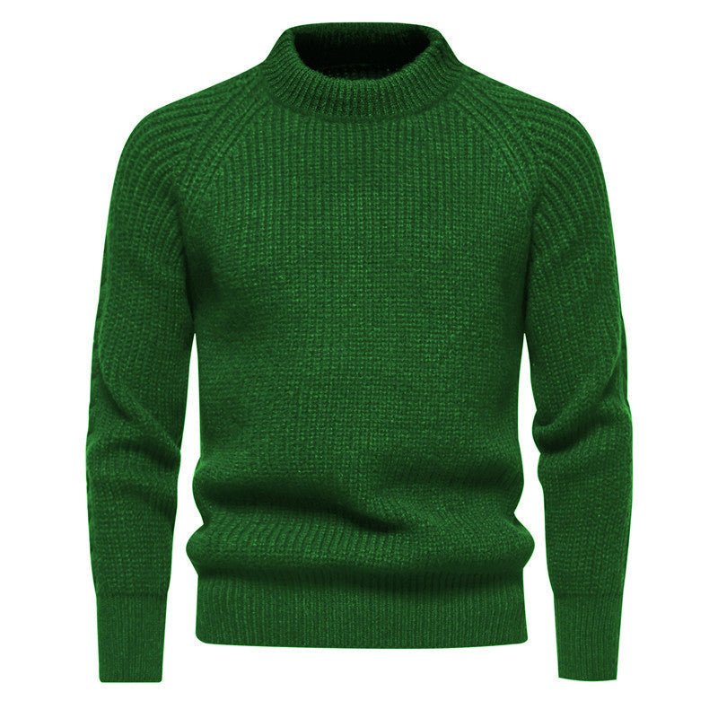 Men's Solid Color Round Neck Sweater | Luxury Home Accessories | Heulog Glow