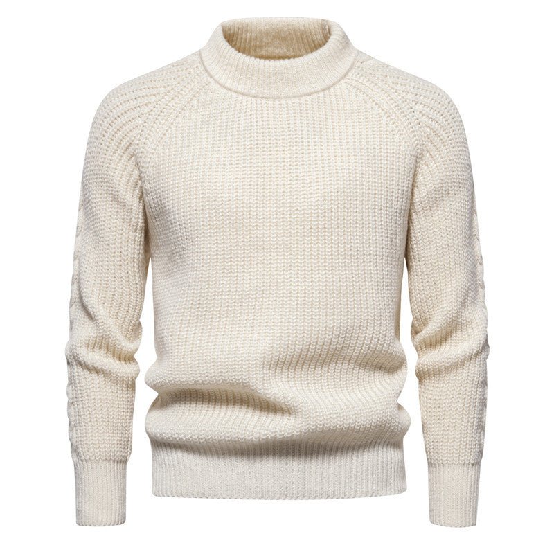 Men's Solid Color Round Neck Sweater | Luxury Home Accessories | Heulog Glow
