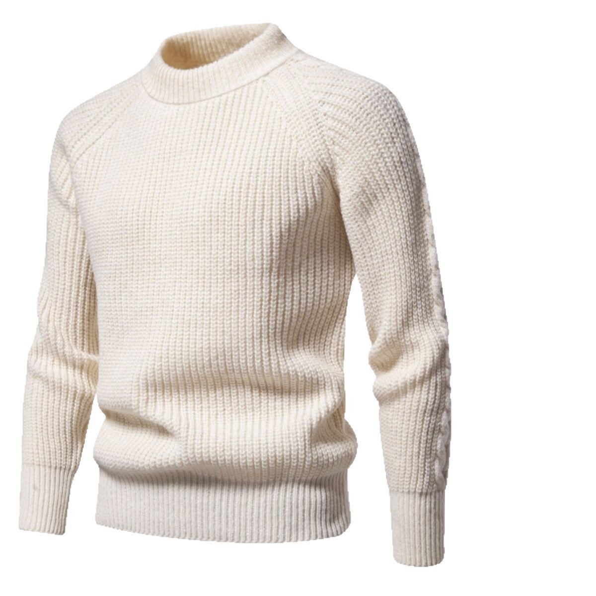Men's Solid Color Round Neck Sweater | Luxury Home Accessories | Heulog Glow