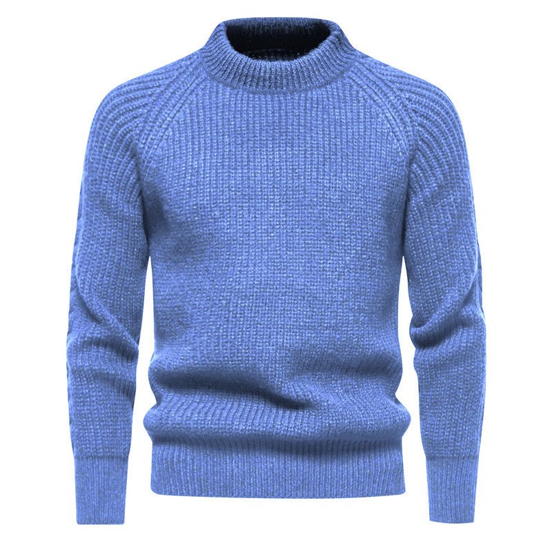 Men's Solid Color Round Neck Sweater | Luxury Home Accessories | Heulog Glow