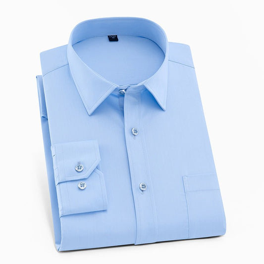 Men's Solid Color Square Collar Long-sleeved Shirt | Luxury Home Accessories | Heulog Glow