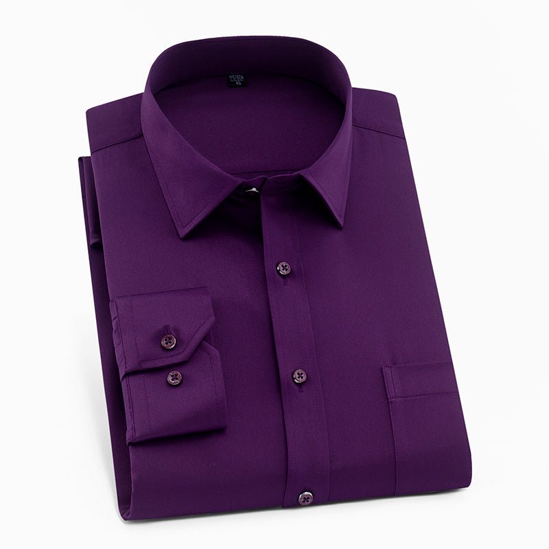 Men's Solid Color Square Collar Long-sleeved Shirt | Luxury Home Accessories | Heulog Glow