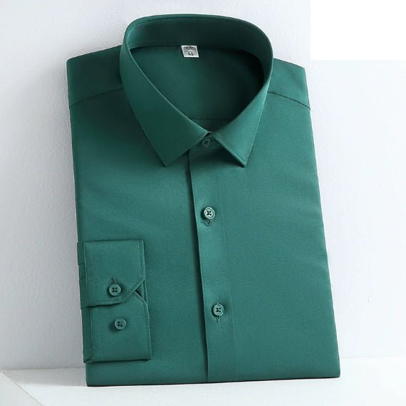 Men's Solid Color Square Collar Long-sleeved Shirt | Luxury Home Accessories | Heulog Glow
