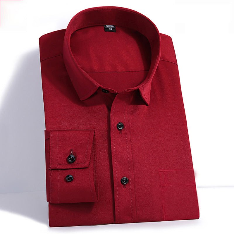 Men's Solid Color Square Collar Long-sleeved Shirt | Luxury Home Accessories | Heulog Glow