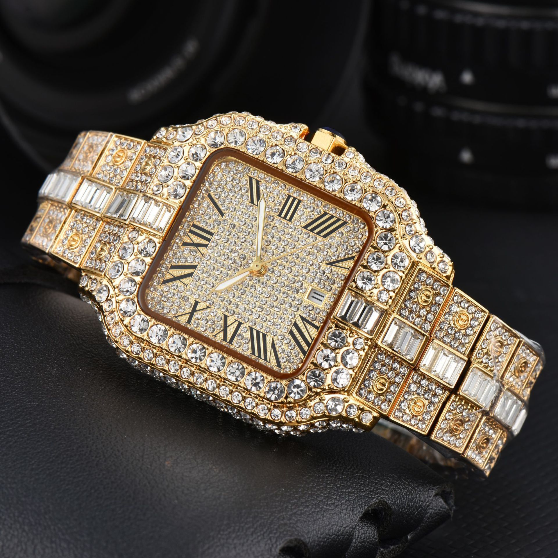 Men's Square Fashion Trend Full Diamond Watch | Luxury Home Accessories | Heulog Glow