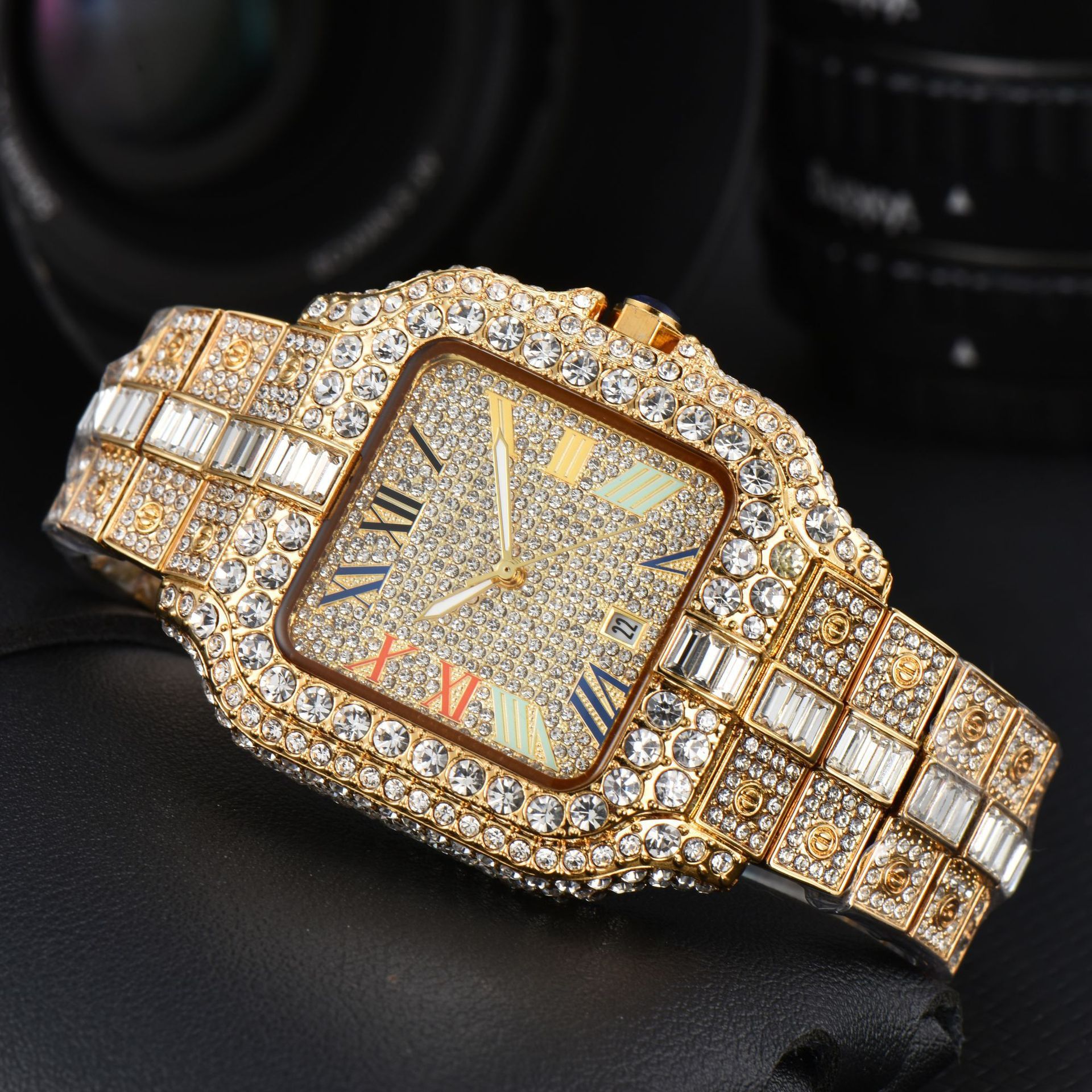 Men's Square Fashion Trend Full Diamond Watch | Luxury Home Accessories | Heulog Glow
