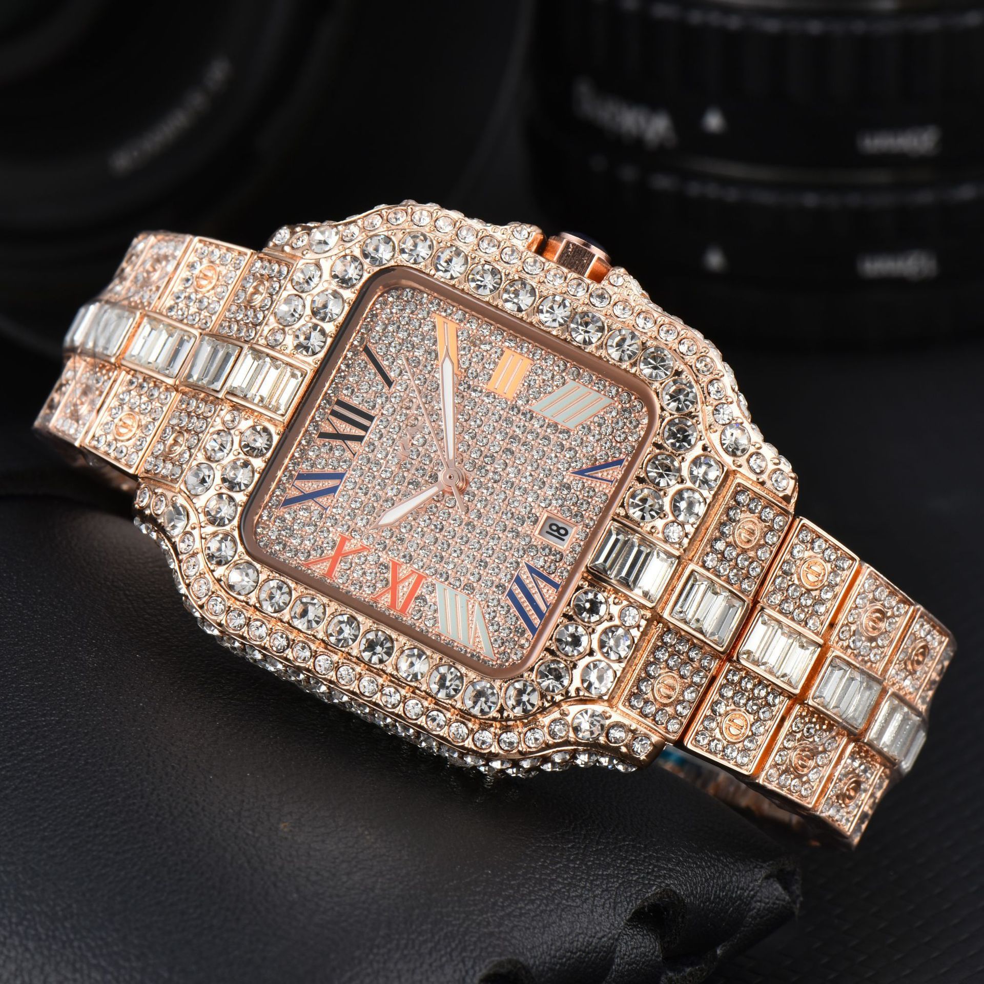 Men's Square Fashion Trend Full Diamond Watch | Luxury Home Accessories | Heulog Glow