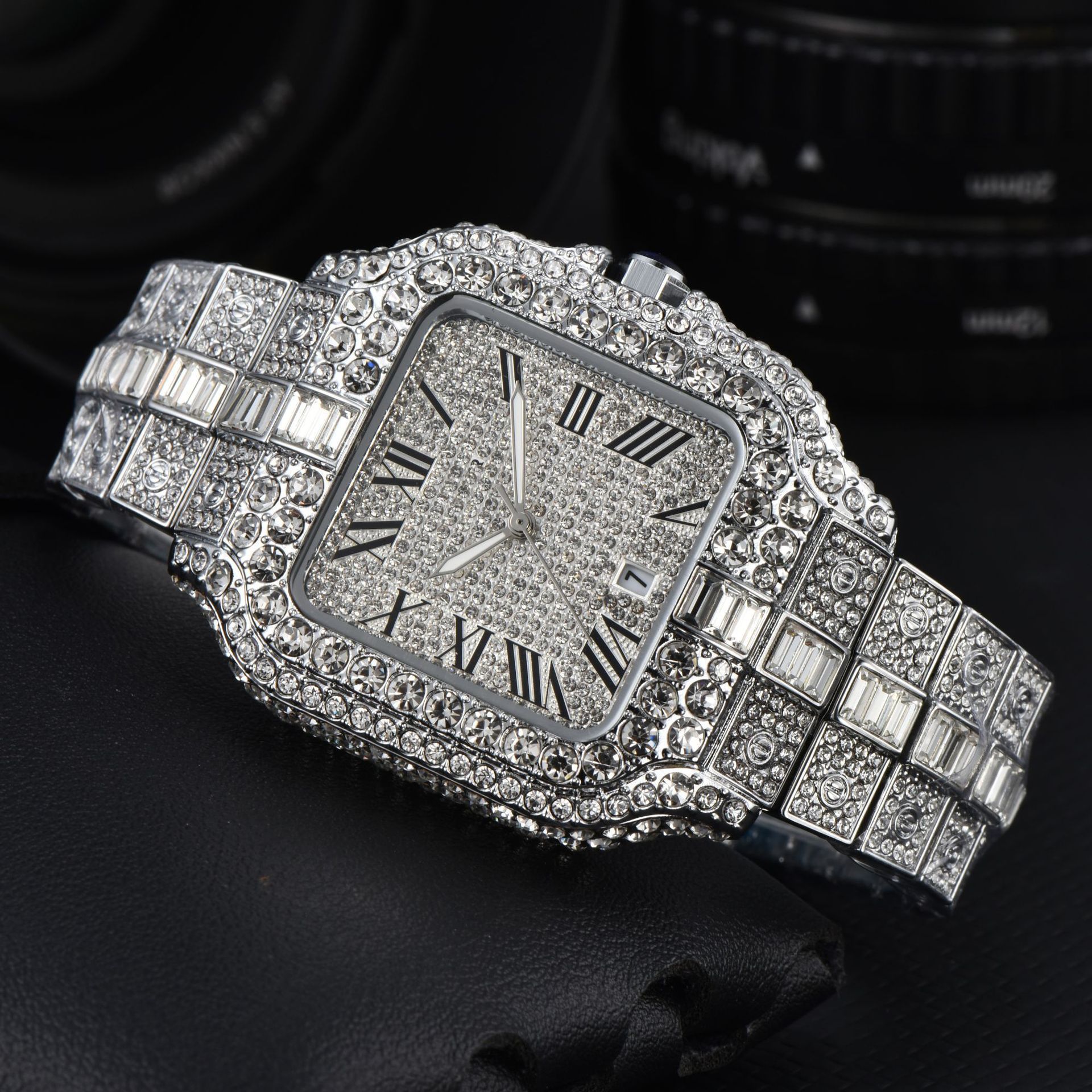 Men's Square Fashion Trend Full Diamond Watch | Luxury Home Accessories | Heulog Glow