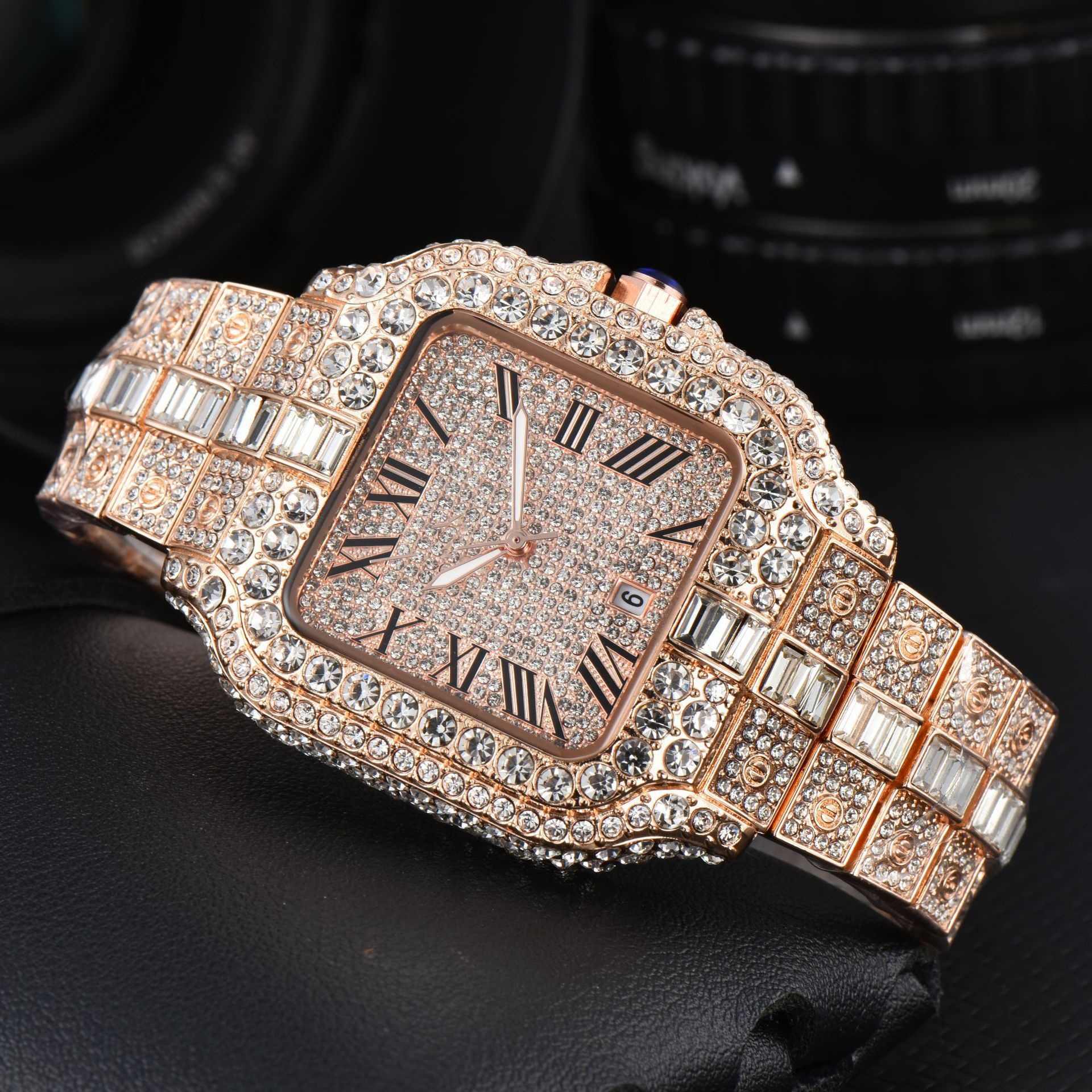 Men's Square Fashion Trend Full Diamond Watch | Luxury Home Accessories | Heulog Glow