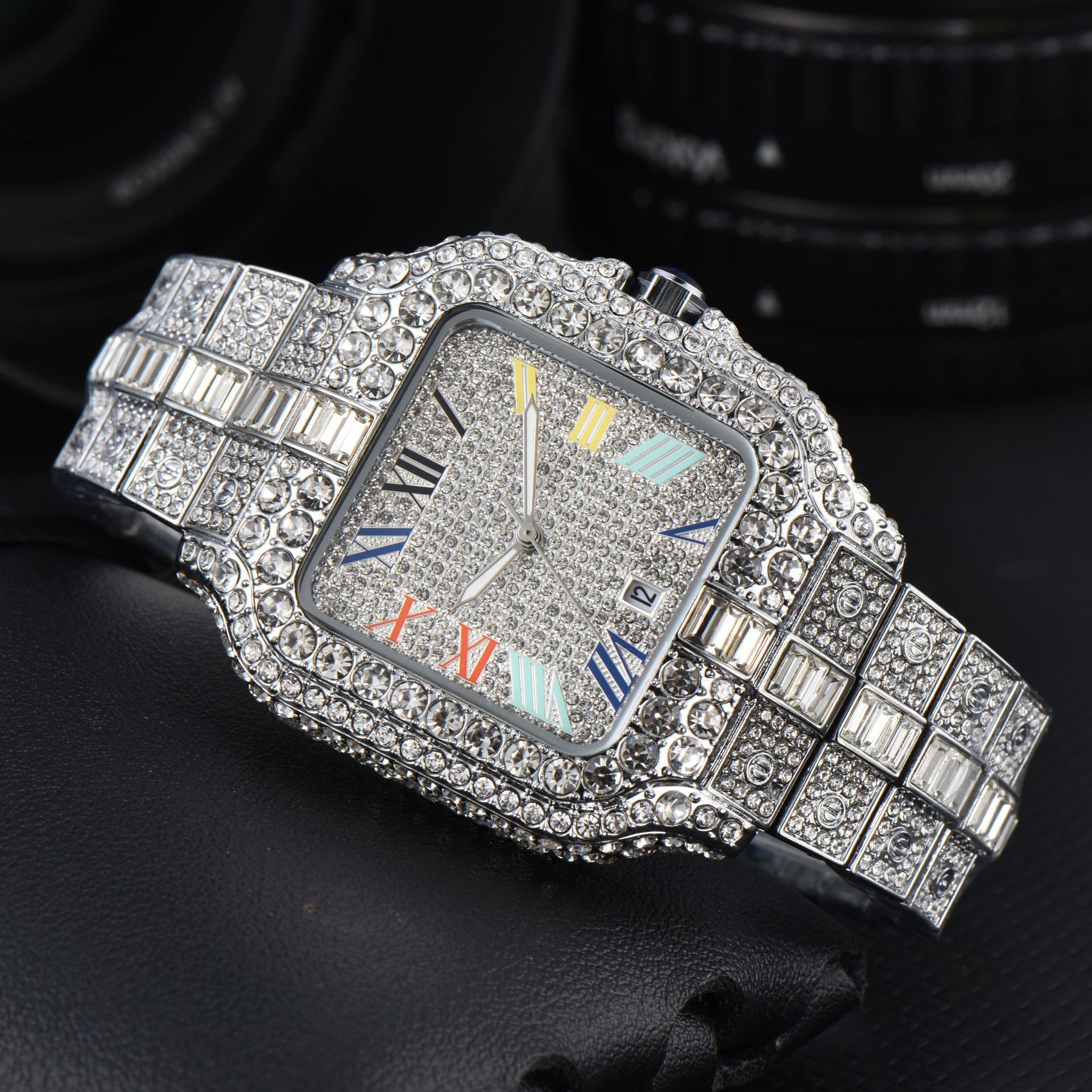 Men's Square Fashion Trend Full Diamond Watch | Luxury Home Accessories | Heulog Glow