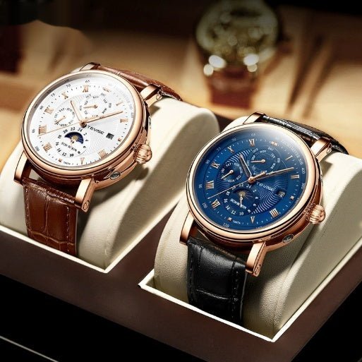 Men's Thin Calendar Large Dial Mechanical Watch | Luxury Home Accessories | Heulog Glow