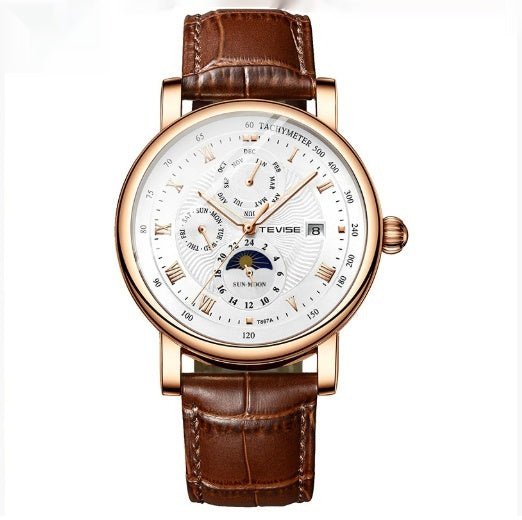 Men's Thin Calendar Large Dial Mechanical Watch | Luxury Home Accessories | Heulog Glow