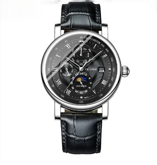 Men's Thin Calendar Large Dial Mechanical Watch | Luxury Home Accessories | Heulog Glow