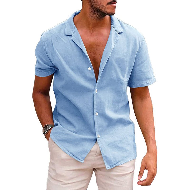 Men's Tops Casual Button Down Shirt Short Sleeve Beach Shirt Summer Mens Clothing | Luxury Home Accessories | Heulog Glow