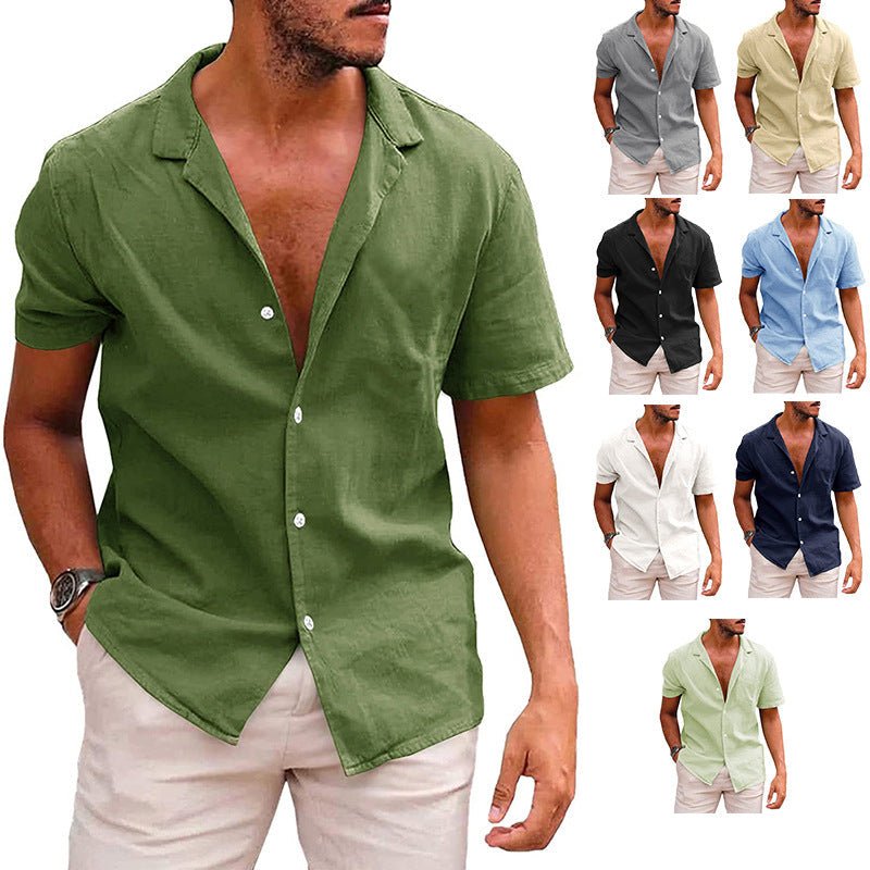 Men's Tops Casual Button Down Shirt Short Sleeve Beach Shirt Summer Mens Clothing | Luxury Home Accessories | Heulog Glow