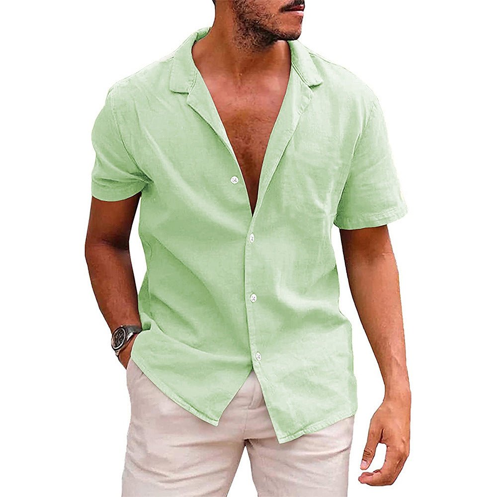 Men's Tops Casual Button Down Shirt Short Sleeve Beach Shirt Summer Mens Clothing | Luxury Home Accessories | Heulog Glow