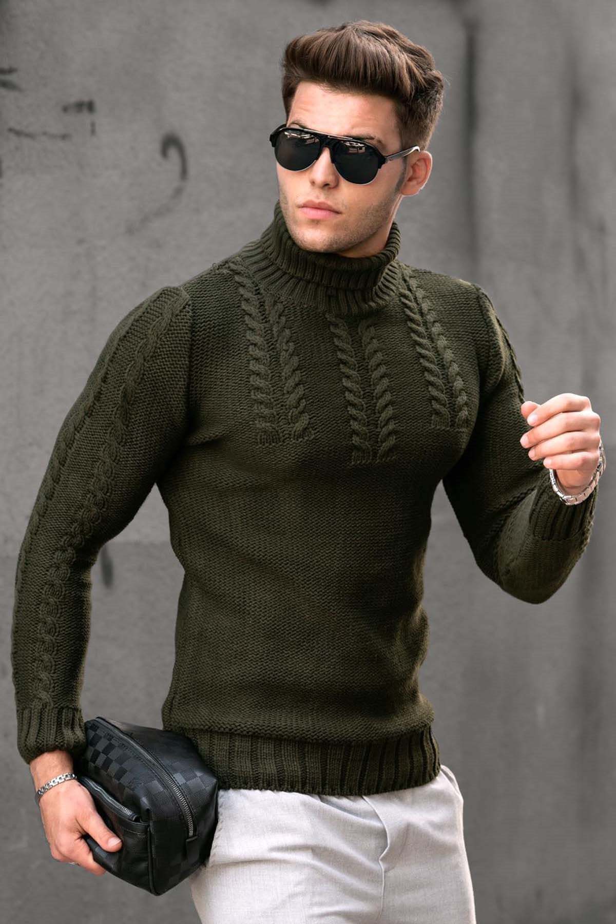 Men's Turtleneck Twisted Long-sleeved Sweater Thermal Head Cover | Luxury Home Accessories | Heulog Glow