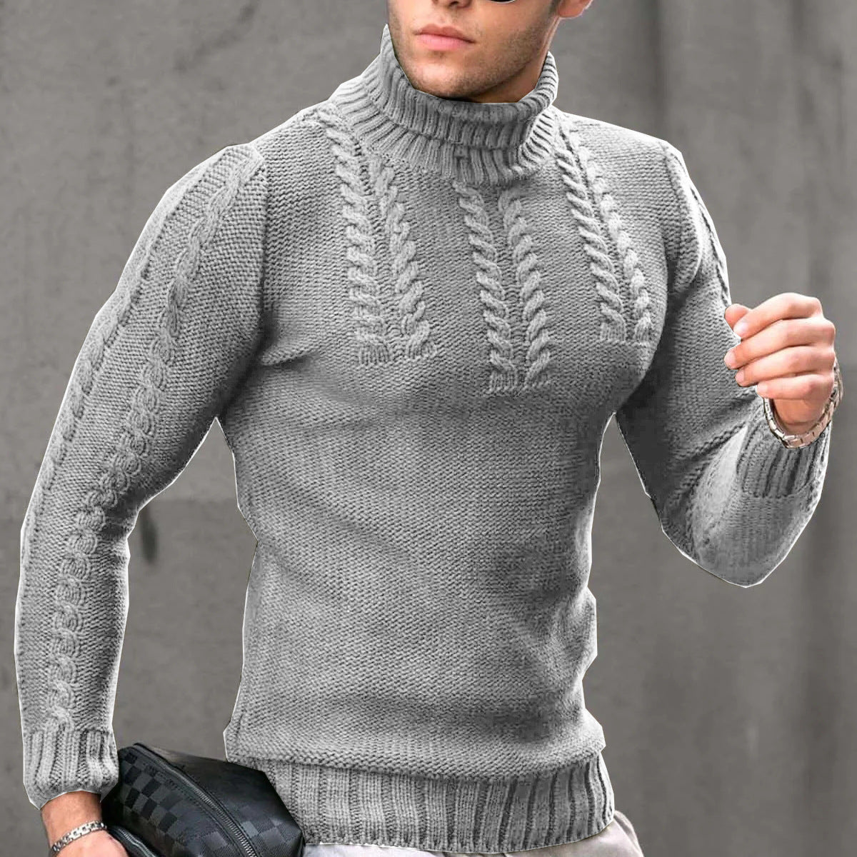 Men's Turtleneck Twisted Long-sleeved Sweater Thermal Head Cover | Luxury Home Accessories | Heulog Glow