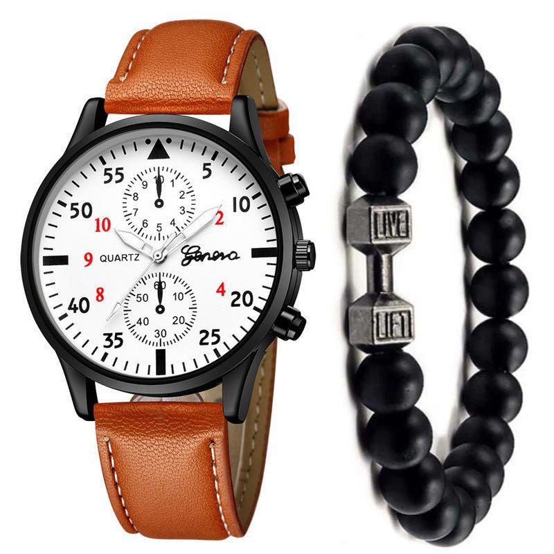 Men's Watch Fashion Quartz Watch Bracelet Set | Luxury Home Accessories | Heulog Glow