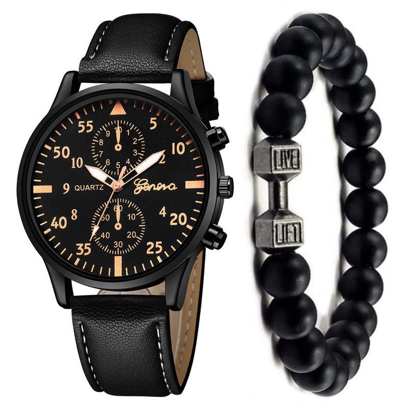 Men's Watch Fashion Quartz Watch Bracelet Set | Luxury Home Accessories | Heulog Glow