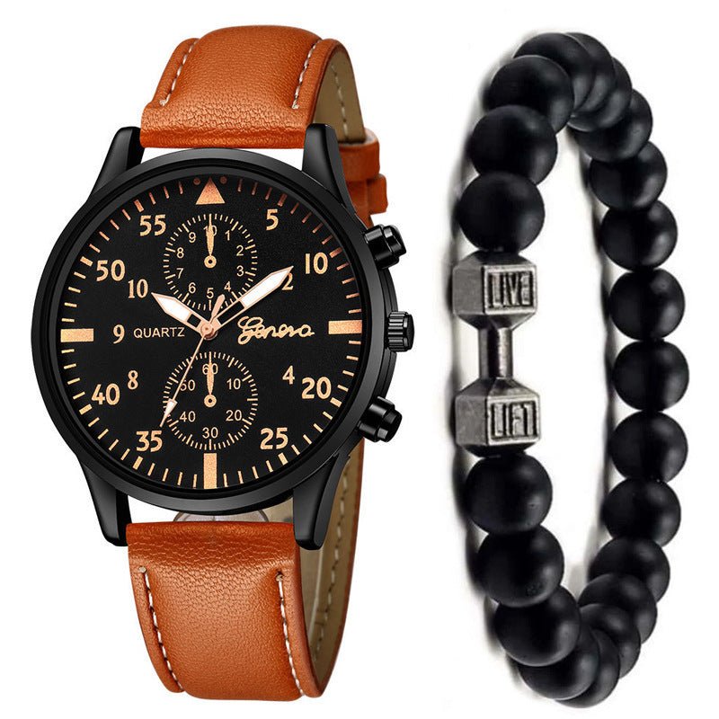 Men's Watch Fashion Quartz Watch Bracelet Set | Luxury Home Accessories | Heulog Glow