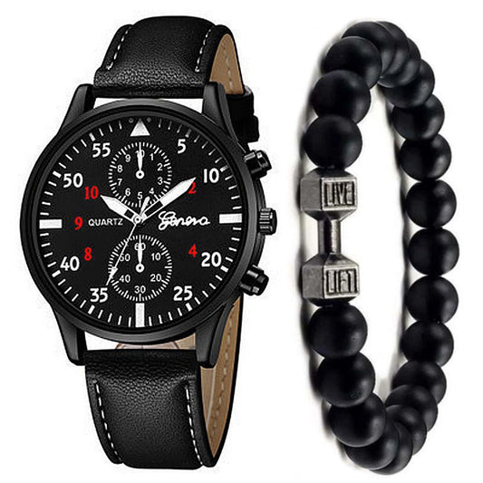 Men's Watch Fashion Quartz Watch Bracelet Set | Luxury Home Accessories | Heulog Glow