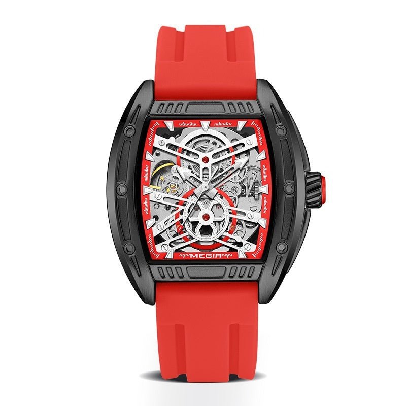 Men's Wine Barrel Type Mechanical Watch Silicone Tape | Luxury Home Accessories | Heulog Glow