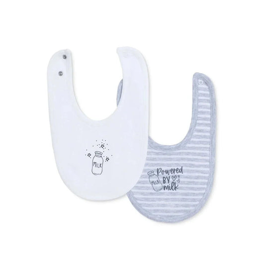 Messy Duck Baby Bib Pack of 2 - Milk | Luxury Home Accessories | Heulog Glow