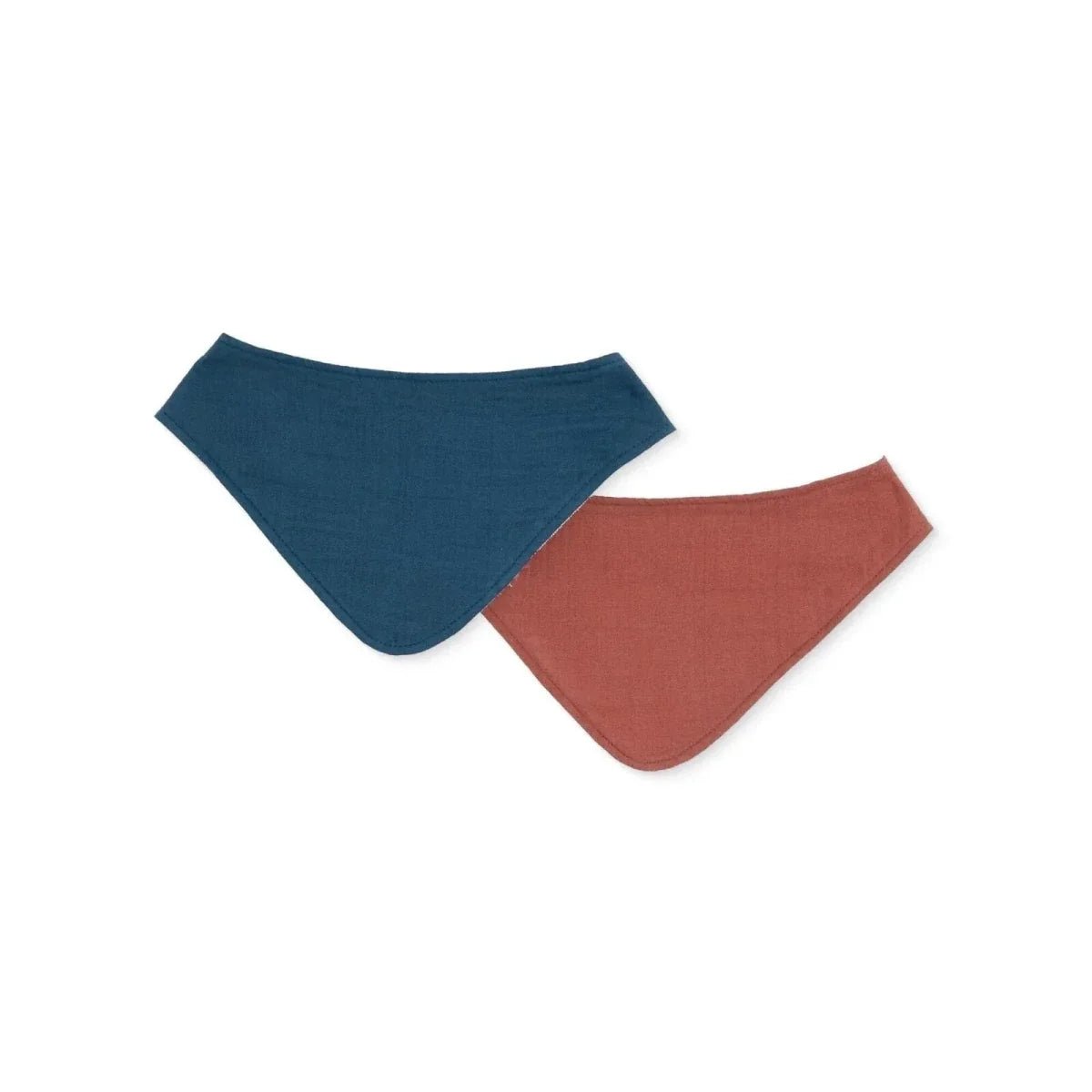 Messy Duck Bandana Baby Bib Pack of 2 - Terracotta & Deep Navy | Luxury Home Accessories | Heulog Glow