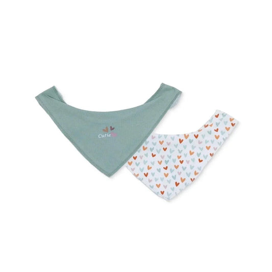 Messy Duck Bandana Baby Bibs Pack of 2 - Little Hearts | Luxury Home Accessories | Heulog Glow