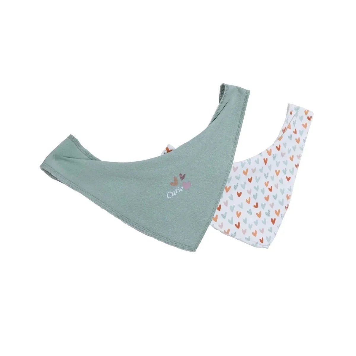 Messy Duck Bandana Baby Bibs Pack of 2 - Little Hearts | Luxury Home Accessories | Heulog Glow