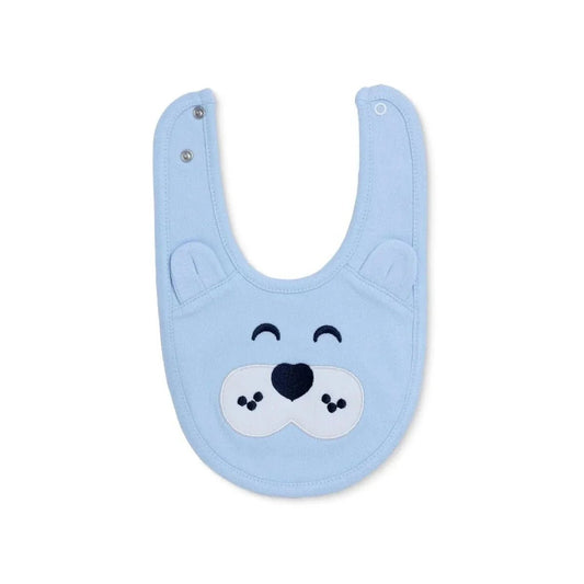 Messy Duck Embroidered Cotton Baby Bib with Ears - Blue | Luxury Home Accessories | Heulog Glow
