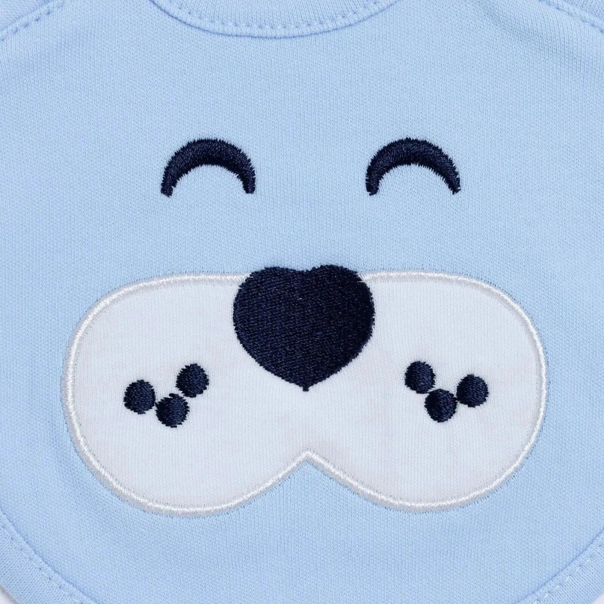 Messy Duck Embroidered Cotton Baby Bib with Ears - Blue | Luxury Home Accessories | Heulog Glow