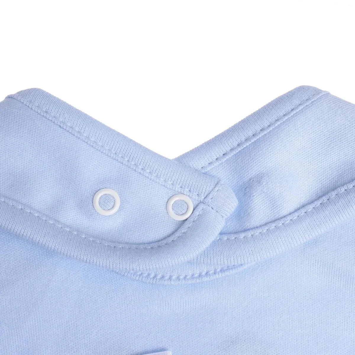 Messy Duck Embroidered Cotton Baby Bib with Ears - Blue | Luxury Home Accessories | Heulog Glow