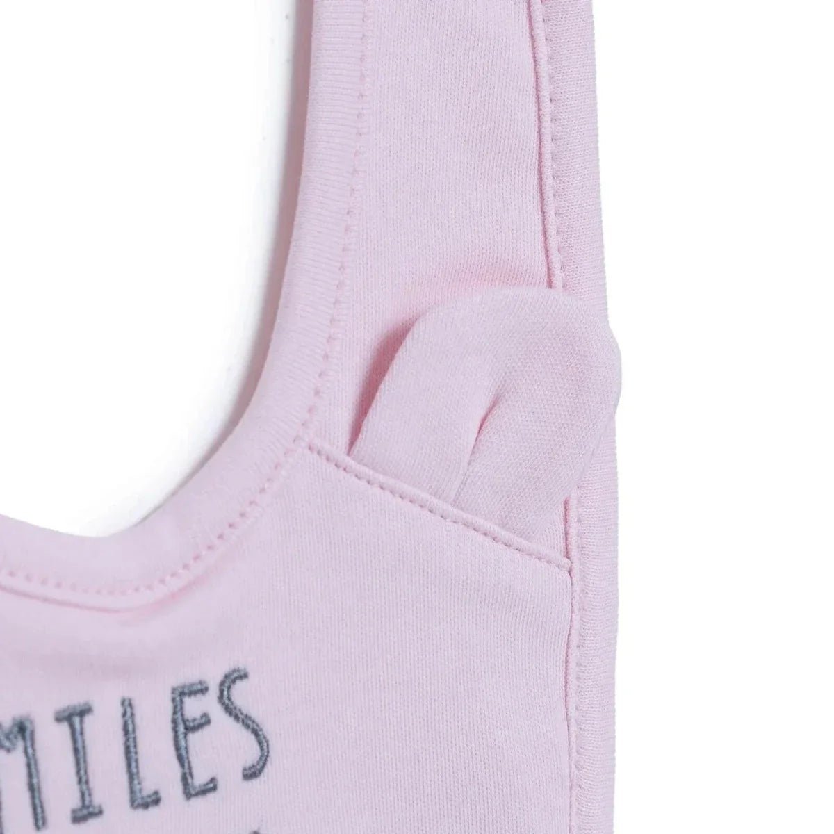 Messy Duck Embroidered Cotton Baby Bib with Ears - Pink | Luxury Home Accessories | Heulog Glow