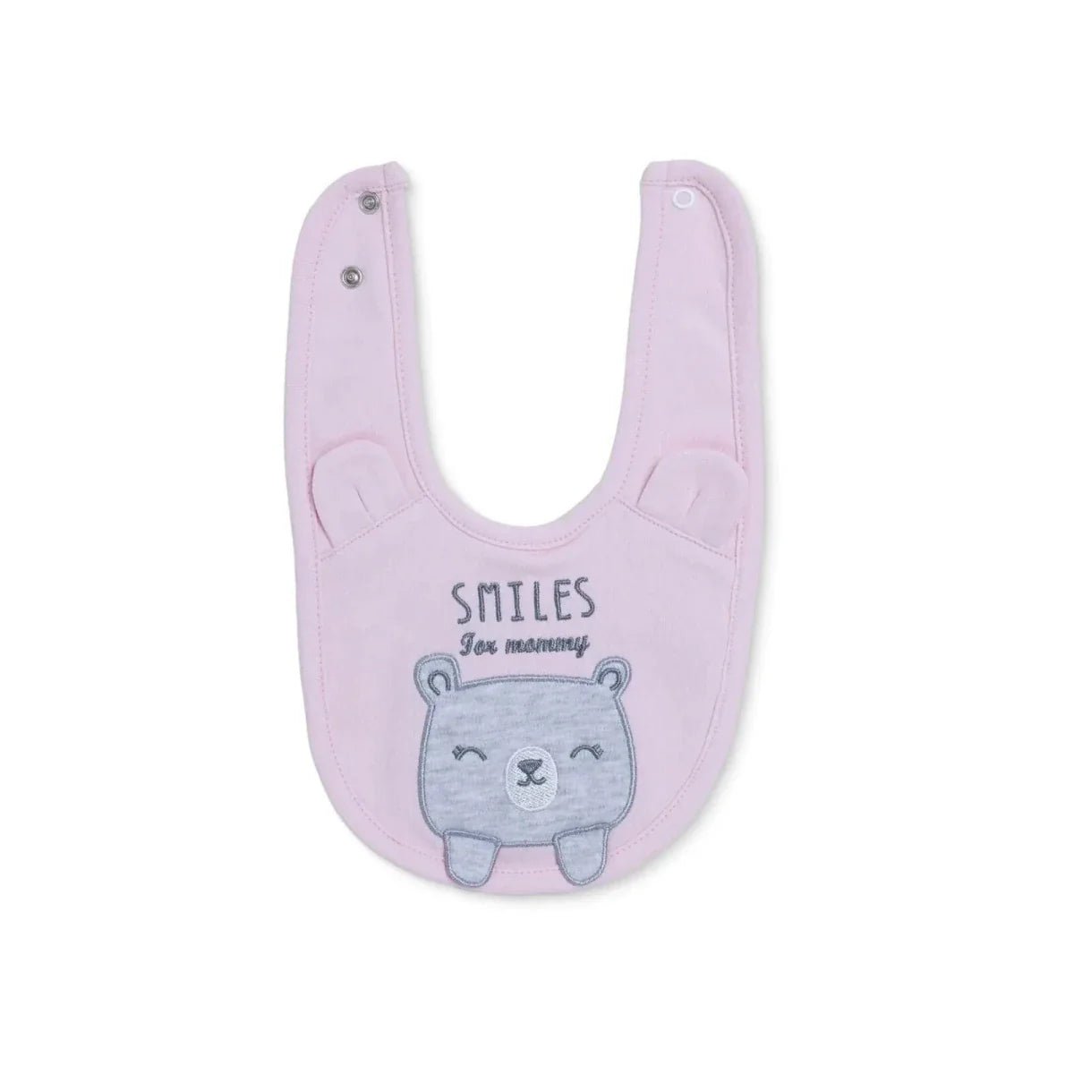 Messy Duck Embroidered Cotton Baby Bib with Ears - Pink | Luxury Home Accessories | Heulog Glow