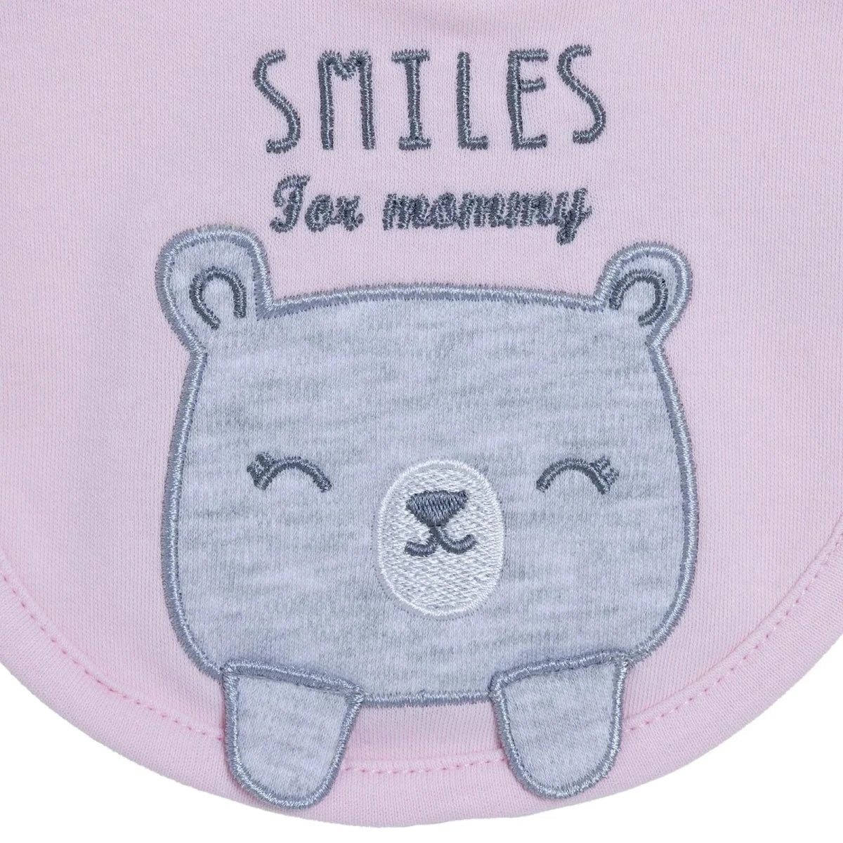 Messy Duck Embroidered Cotton Baby Bib with Ears - Pink | Luxury Home Accessories | Heulog Glow