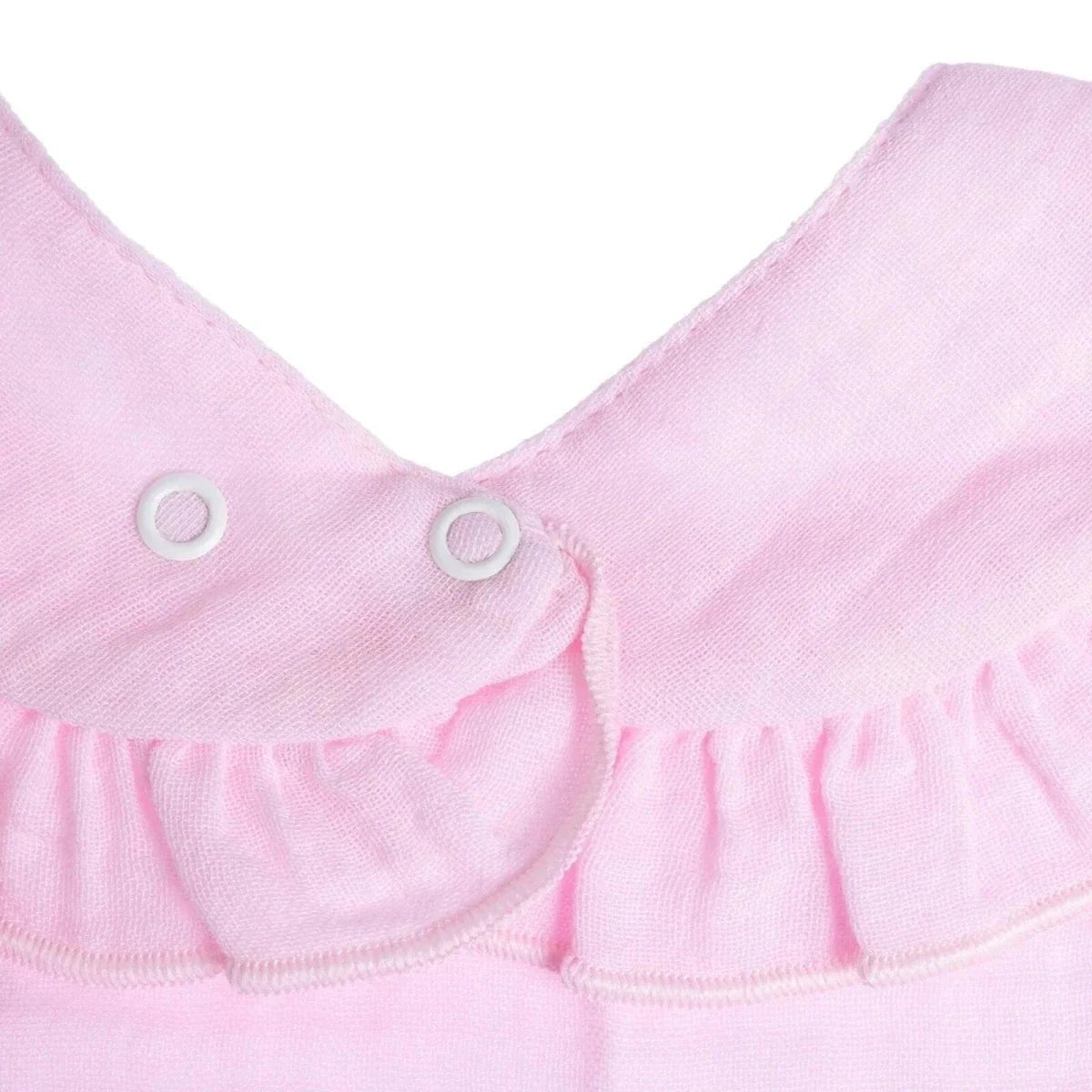 Messy Duck Frilled Muslin Baby Bib - Baby Pink | Luxury Home Accessories | Heulog Glow