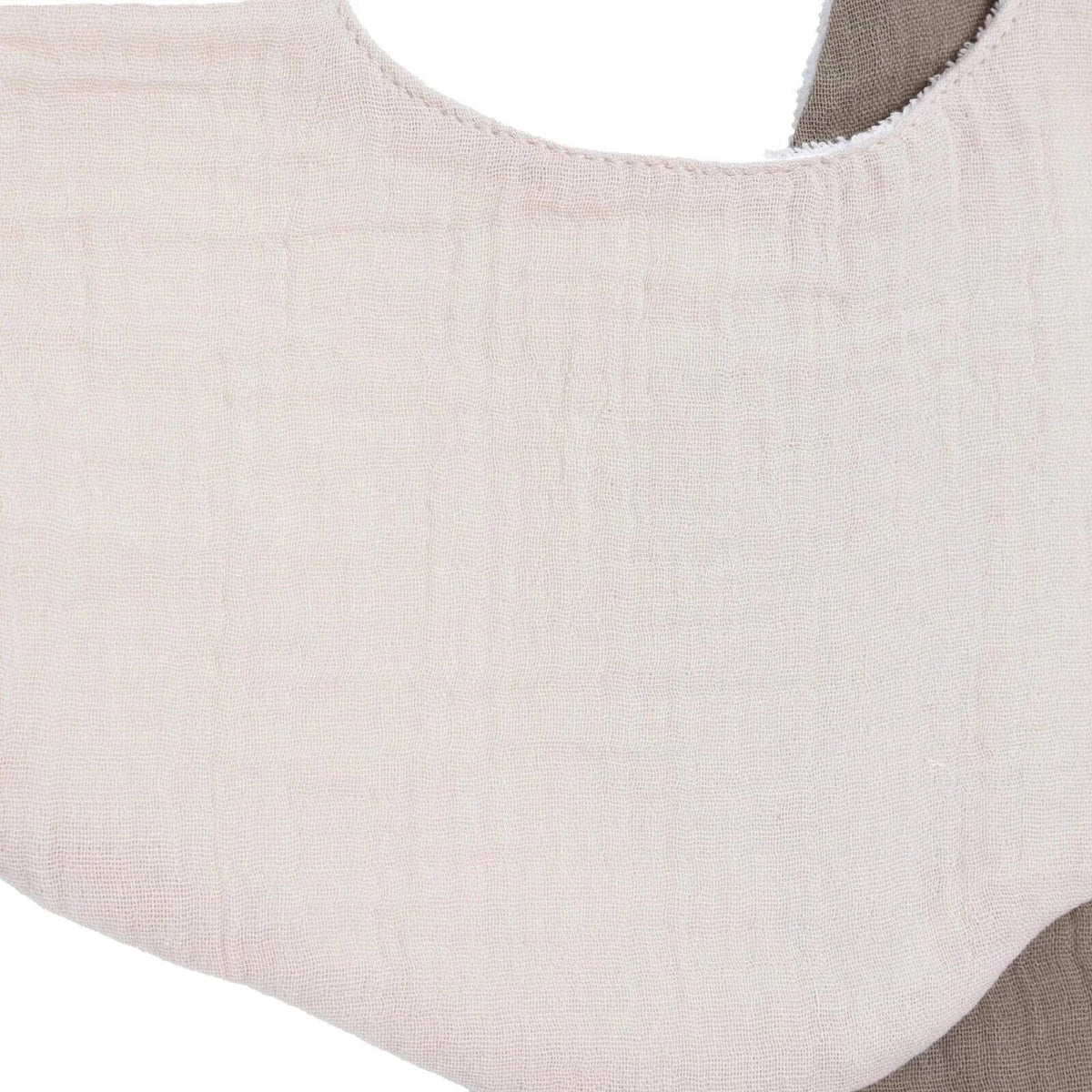 Messy Duck Muslin Petal Baby Bib Pack of 2 - Cream & Taupe | Luxury Home Accessories | Heulog Glow