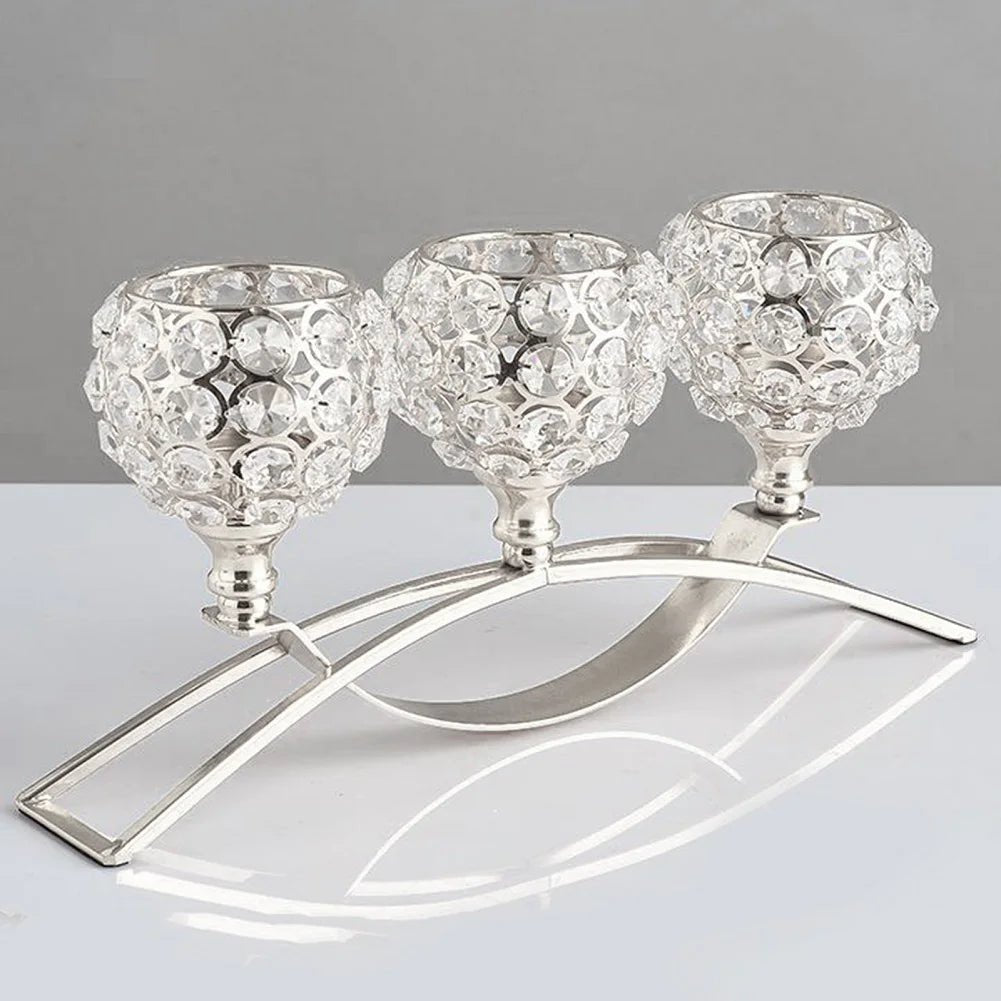 Metal Candle Holders Candlestick Crystal | Luxury Home Accessories | Heulog Glow