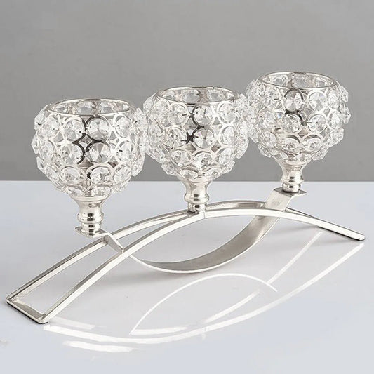 Metal Candle Holders Candlestick Crystal | Luxury Home Accessories | Heulog Glow