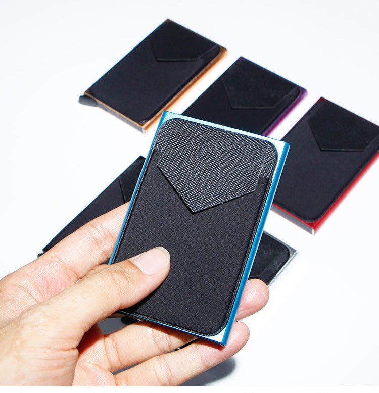 Metal Card Strap Lycra Cloth Anti-theft Swiping Aluminum Alloy Credit Card Box Business Card Case Multi Card Holder | Luxury Home Accessories | Heulog Glow