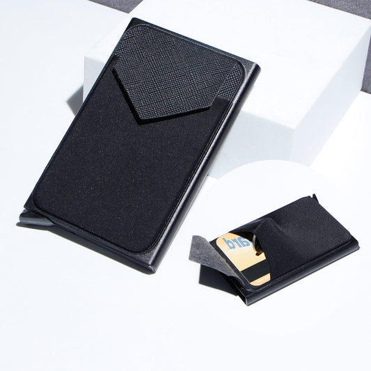 Metal Card Strap Lycra Cloth Anti-theft Swiping Aluminum Alloy Credit Card Box Business Card Case Multi Card Holder | Luxury Home Accessories | Heulog Glow