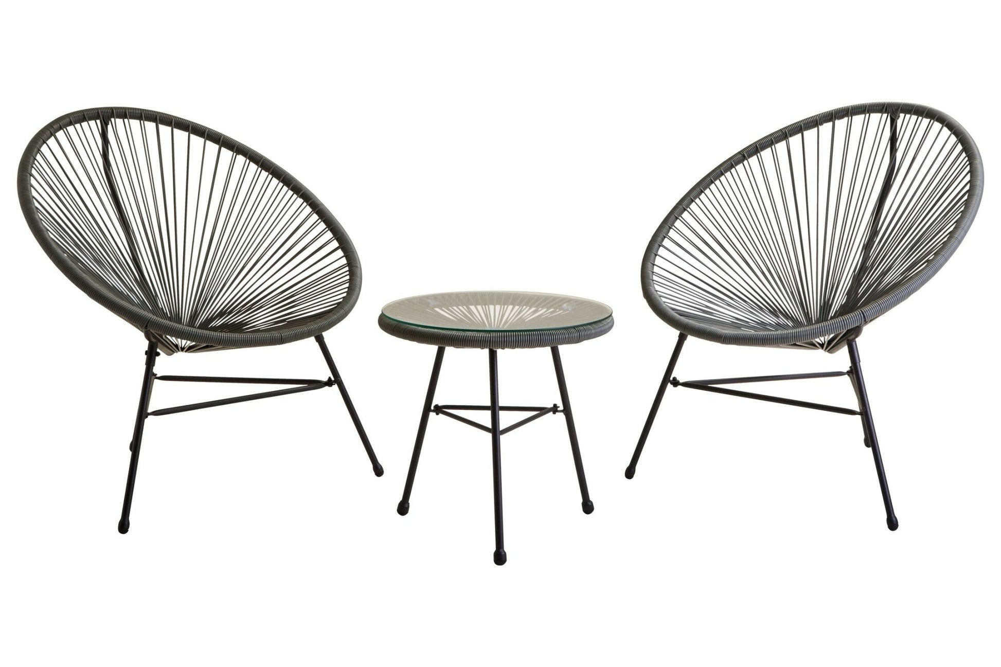 Miami Grey 3 Piece Rattan Patio Set | Luxury Home Accessories | Heulog Glow