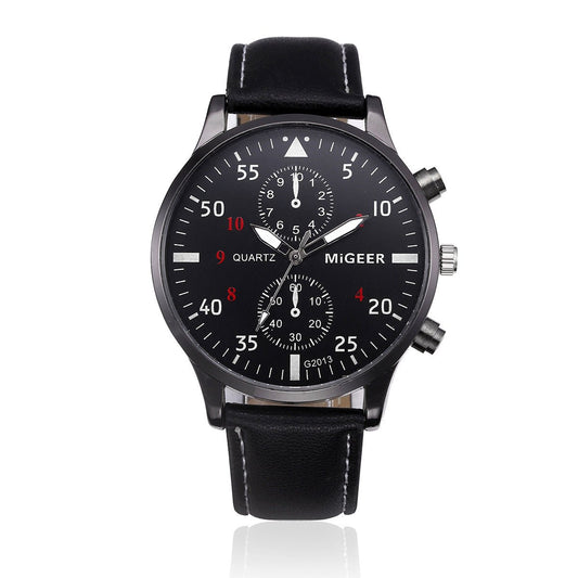 MIGEER Retro Design Men Watches Casual PU Leather Band Analog Alloy Quartz Wrist Watch Relogio masculino montre homme Clock New | Luxury Home Accessories | Heulog Glow