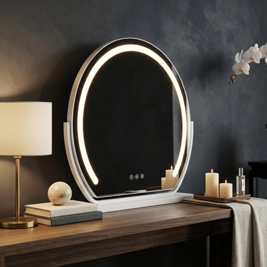 Mila LED Vanity Mirror White | Luxury Home Accessories | Heulog Glow