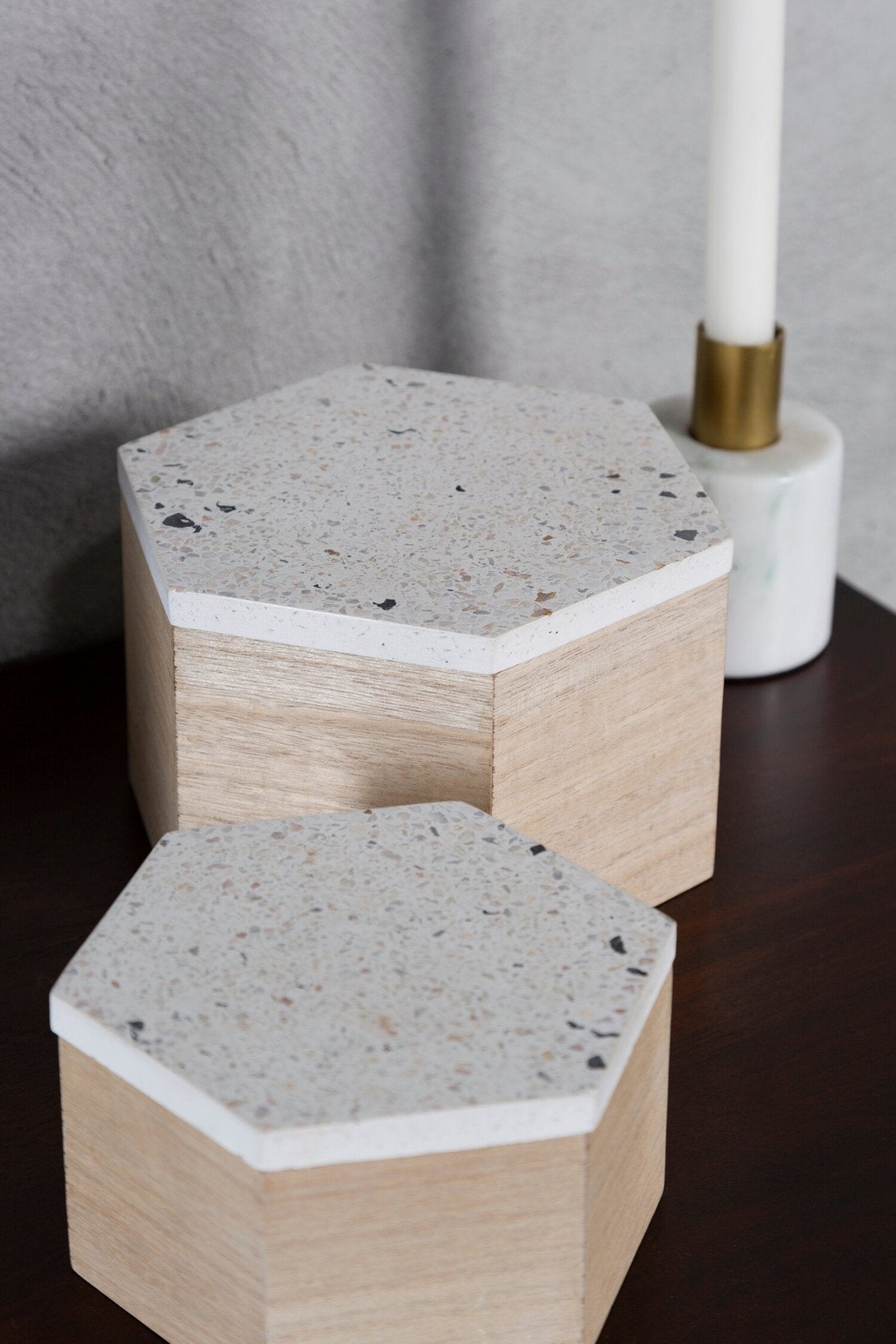 Mimo Small Terrazzo Lid Trinket Box | Luxury Home Accessories | Heulog Glow