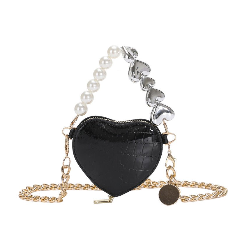 Mini Love-shape Pearls Handbag Fashion Cute Chain Lipstick Bag Women's Bright Candy Color Shoulder Messenger Bag | Luxury Home Accessories | Heulog Glow