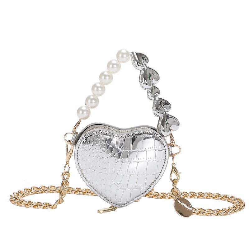 Mini Love-shape Pearls Handbag Fashion Cute Chain Lipstick Bag Women's Bright Candy Color Shoulder Messenger Bag | Luxury Home Accessories | Heulog Glow